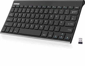 Arteck 2.4G Wireless Keyboard Stainless Steel Ultra Slim, EN (HW086)