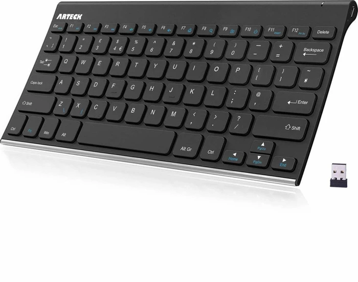 Arteck 2.4G Wireless Keyboard Stainless Steel Ultra Slim, EN