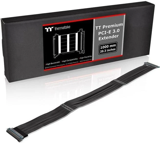 Thermaltake TT Premium PCI-E Extender Riser Card Cable, gerade, PCIe 3.0, 1m