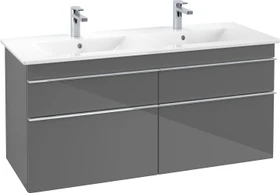 Villeroy & Boch Venticello Waschbeckenunterschrank für Becken mittig 4 Auszüge 1253x590x477mm glossy grey/chrome