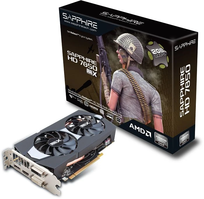 Sapphire Radeon HD 7850 Dual-X, 2GB GDDR5, 2x DVI, HDMI, DP, full retail