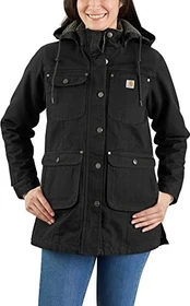 Carhartt Loose Fit Weathered Duck Mantel schwarz (Damen)