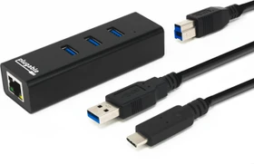 plugable Bus Powered Hub, RJ-45, USB-B 3.0 [Buchse] (USB3-HUB3ME)