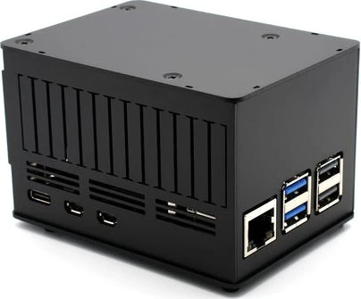 KKSB HAT Case Aluminiumgehäuse für Raspberry Pi 5, Platz für Raspberry Pi HATs/Add-on Boards/Kühler, schwarz