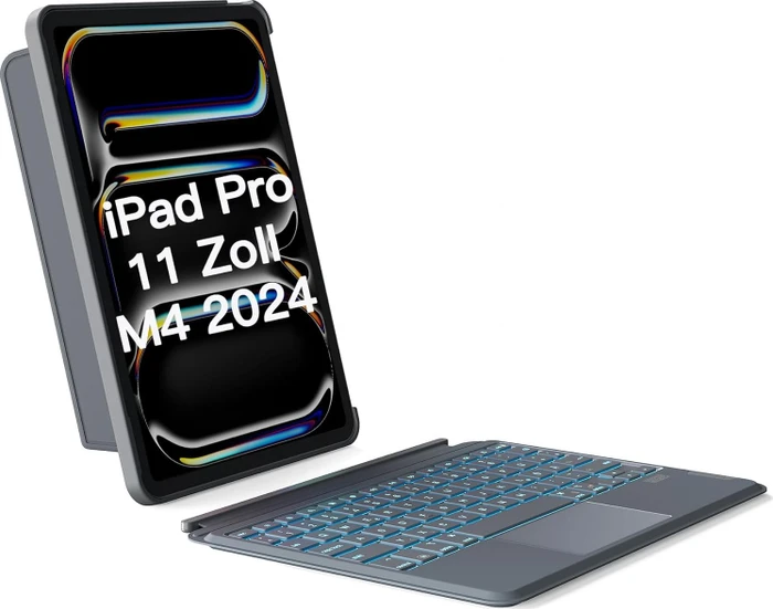 Inateck ACE Touch Tastaturhülle für iPad Pro 11" (M4), grau, DE