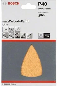 Bosch Professional C470 Best for Wood and Paint Schleifblatt K40, 100x150mm, 10 Stück