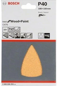 Bosch Professional C470 Best for Wood and Paint Schleifblatt K40, 100x150mm, 10 Stück