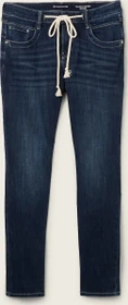 Tom Tailor Tapered Jeans mit recycelter Baumwolle Jeans rinsed blue denim (Damen)