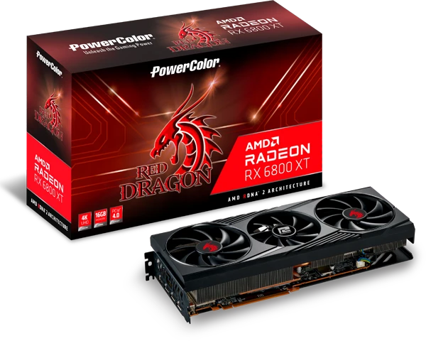 PowerColor Red Dragon Radeon RX 6800 XT, 16GB GDDR6, HDMI, 3x DP