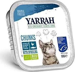 Yarrah Organic Cat Food Chunks with Fish, 1.60kg (16x 100g)