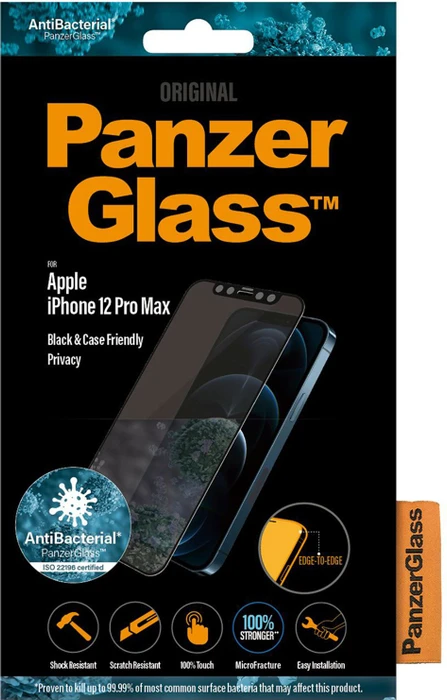 PanzerGlass Edge-to-Edge Case Friendly & Privacy für Apple iPhone 12 Pro Max schwarz