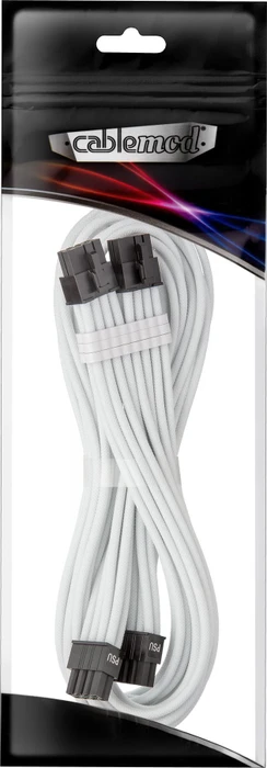 CableMod C-Series Pro ModMesh Bridged, Corsair Type 4, 8+8-Pin PCIe Kabel, weiß, 60cm