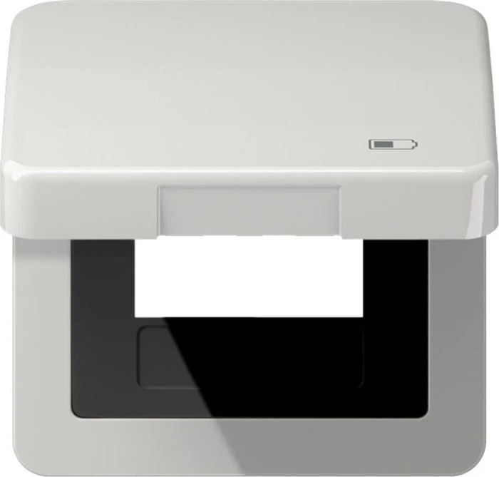 Jung Serie CD Klappdeckel Thermoplast mit Symbol "Charger", lichtgrau