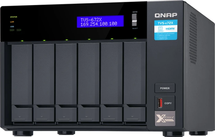 QNAP QuTS hero TVS-672X-i5-8G, 8GB RAM, 1x RJ-45 10GBase-T, 2x RJ-45 1000Base-T