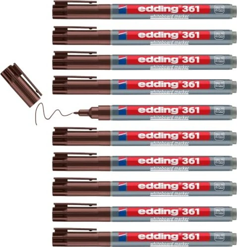 edding 361 Whiteboardmarker braun, 10er-Pack