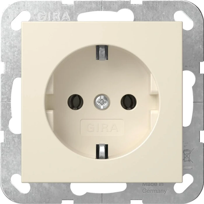Gira SCHUKO-Steckdose 16 A 250 V Steckklemmen, cremeweiß glänzend