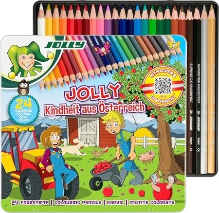 Jolly Supersticks Österreich Edition Bio-Bauernhof Buntstift sortiert, 24er-Set