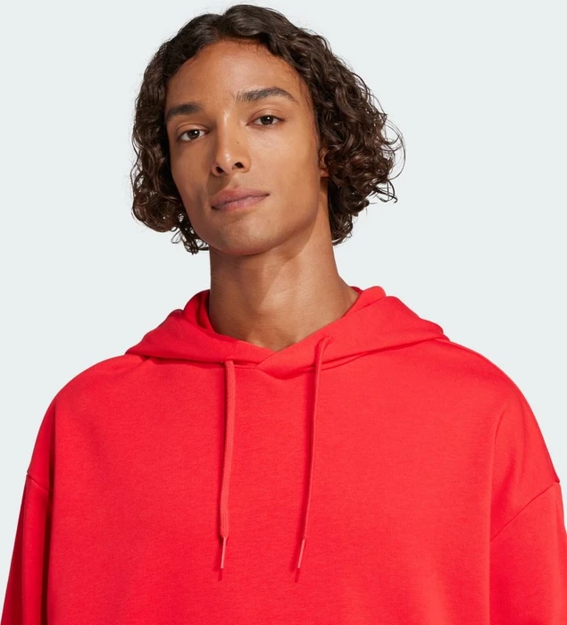 adidas Essentials Loose-Fit 3-Streifen Logo French Terry Hoodie pure ruby/black (Herren)
