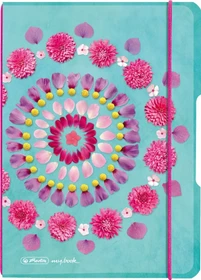 Herlitz my.book flex Notizheft, A5, Lineatur 5, Kunststoff-Cover, Flowers, 40 Blatt