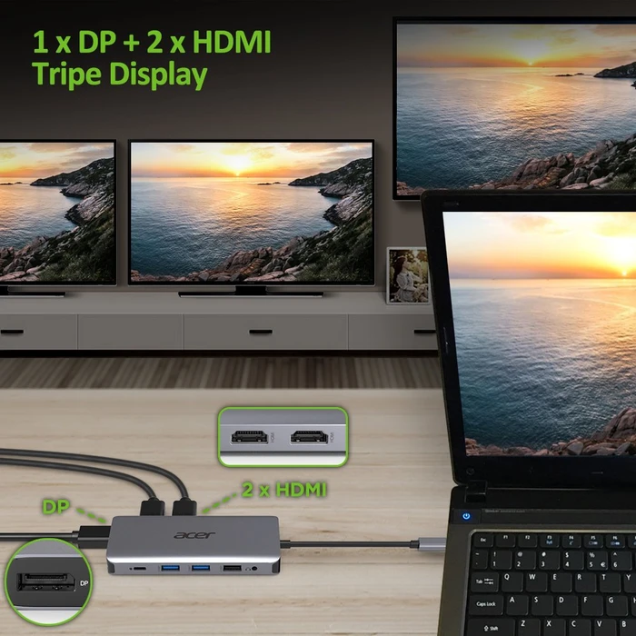 Acer 12in1 Type C dongle, USB-C 3.0 [Stecker]