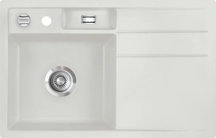 systemceram Bela 78 F Einbau Becken links mit Ablauffernbedienung alu
