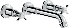 Hansgrohe Axor Montreux 3-Loch Waschtischarmatur für Wandmontage und Kreuzgriffen polished chrome