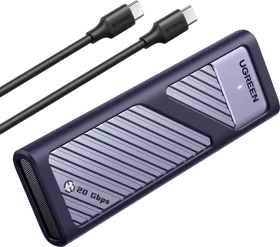 Ugreen 20Gbps NVME SATA M.2 SSD enclosure with cooling pad, USB-C 3.2