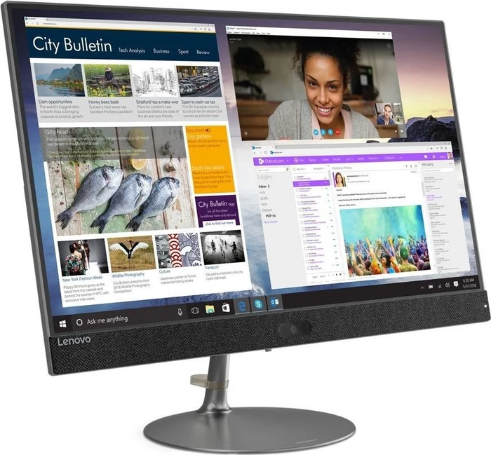 Lenovo IdeaCentre AIO 730S-24IKB, grau, Core i5-8250U, 8GB RAM, 128GB SSD, 1TB HDD, Radeon 530, PL