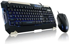 Tt esports Commander Gaming Gear Combo, LEDs blau, USB, DE