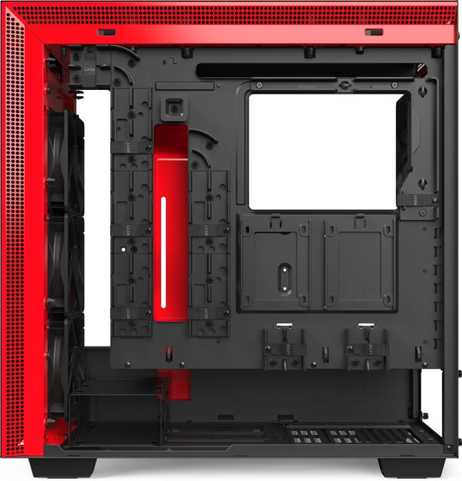 NZXT H710i, schwarz/rot, Glasfenster