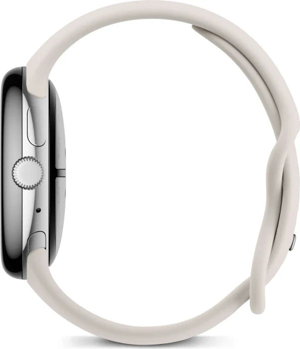 Google Pixel Watch 3 (Wi-Fi) 45mm Polished Silver mit Sportarmband Porcelain