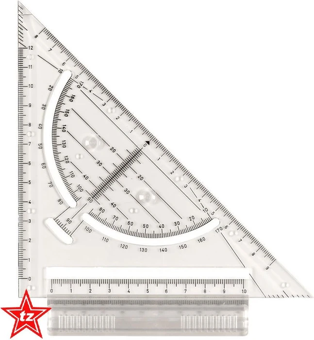 rOtring Schnell-Zeichendreieck 15cm, für Zeichenplatte, transparent