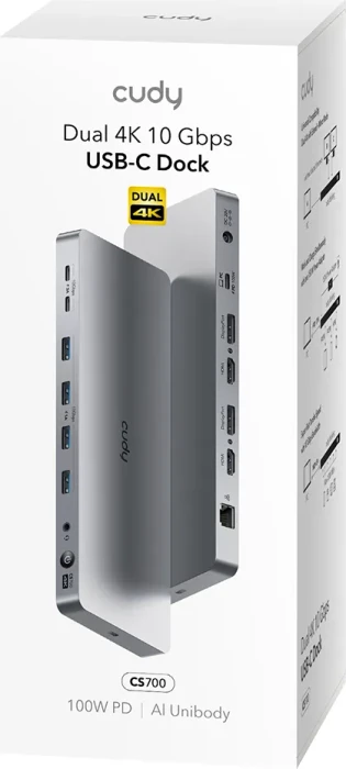 Cudy Duales 4K-10-Gbit/s-USB-C-Dock, USB-C 3.1 [Buchse]