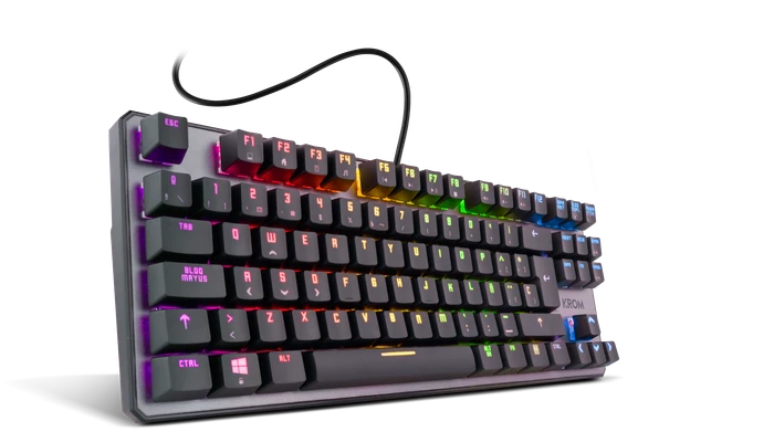 Krom Kernel TKL, LEDs RGB, grau/schwarz, Outemu Red, USB, ES