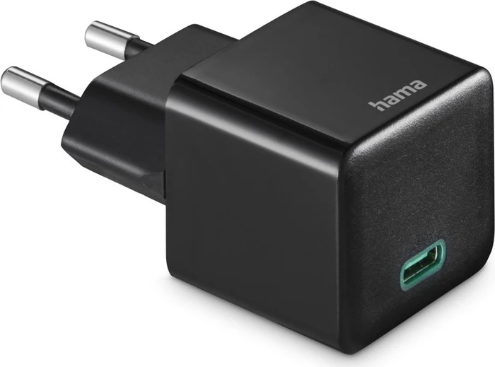 Hama Schnellladegerät USB-C PD/Qualcomm Mini-Ladegerät 20W schwarz