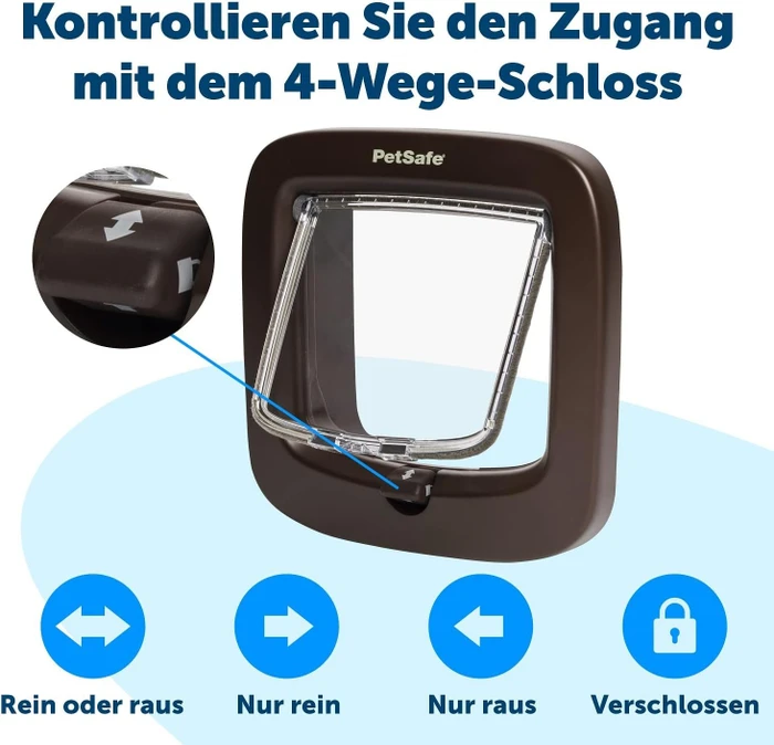 PetSafe Katzenklappe mit manueller Verriegelung, braun