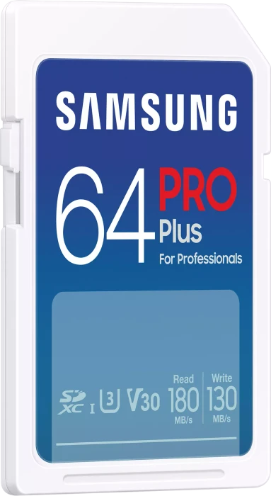 Samsung PRO Plus for Professionals R180/W130 64GB, UHS-I U3, Class 10