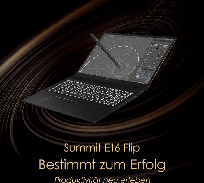MSI Summit E16 Flip Evo A11UCT-028, Ink Black, Core i7-1195G7, 16GB RAM, 1TB SSD, GeForce RTX 3050, DE
