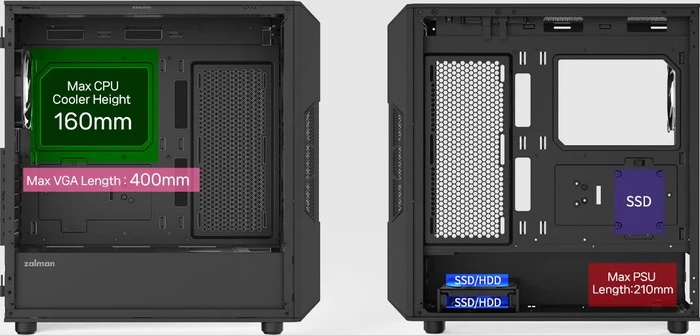 Zalman i3 Neo, schwarz, V2, Glasfenster