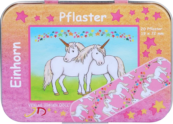 Axisis Kinderpflaster Dose Einhorn, 20 Stück