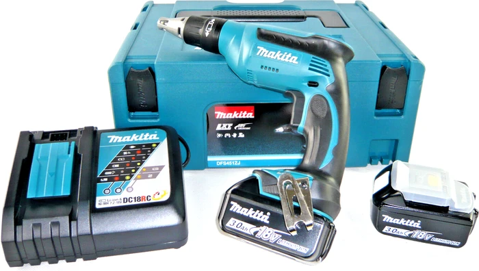 Makita DFS451RFJ Akku-Trockenbauschrauber inkl. MAKPAC + 2 Akkus 3.0Ah