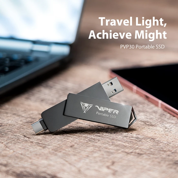 Patriot Viper PVP30 Duo Compact Portable SSD 512GB, USB-A + USB-C, USB 3.2 Gen 2×1