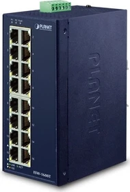 Planet ISW-1600T Wide-Temperature Industrial Railmount Switch, 16x RJ-45