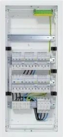 Hager Kleinv.,volta,UPV,4x12PLE,IP30,best.u.verdrah.,1 FI/LS 1P, 5 FI/LS 3x1P+N,SPD