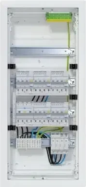 Hager Kleinv.,volta,UPV,4x12PLE,IP30,best.u.verdrah.,1 FI/LS 1P, 5 FI/LS 3x1P+N,SPD