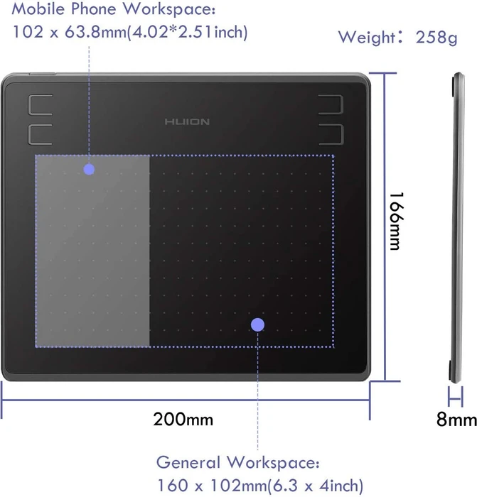 Huion HS64, schwarz