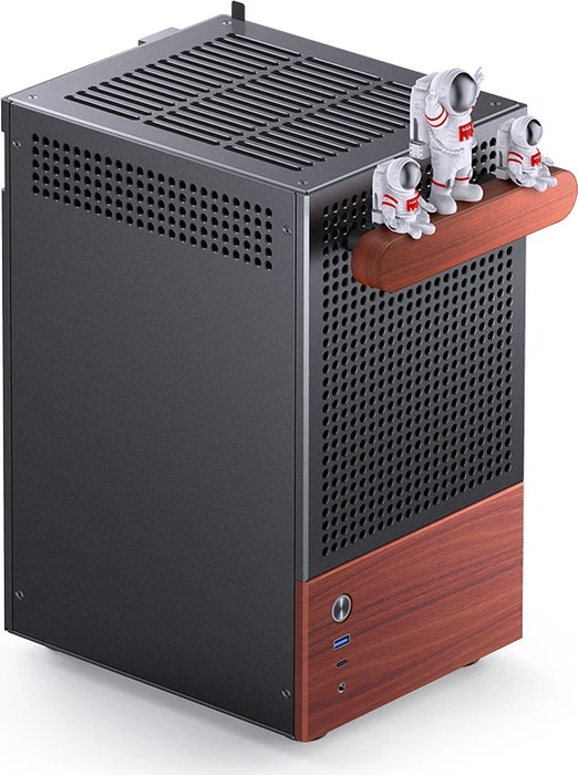 Jonsbo T6 Black, schwarz/braun, Glasfenster, Mini-ITX