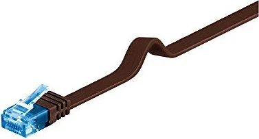 goobay Flach-Patchkabel, Cat6a, U/UTP, RJ-45/RJ-45, 15m, braun