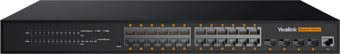 Yealink RCH80 AVoIP Rackmount Gigabit Managed Switch, 24x RJ-45, 4x SFP, 370W PoE+