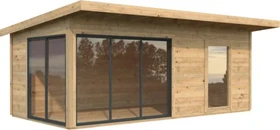 Palmako Andrea 17.1m² Slide Plus Gartenhaus hellbraun tauchgrundiert